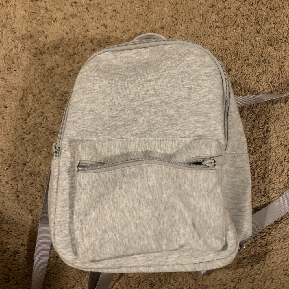 Gray backpack.